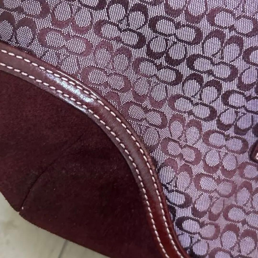 希少カラーコーチシグネチャー柄ホーボー ショルダーバッグ