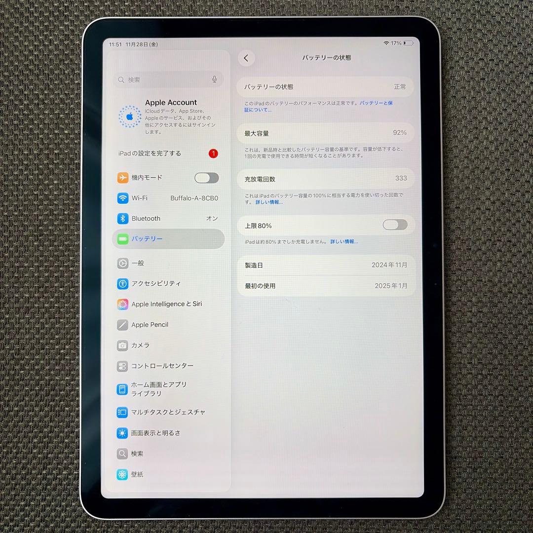 iPad Air 第6世代 11インチ 128GB Wi-Fiモデル M2