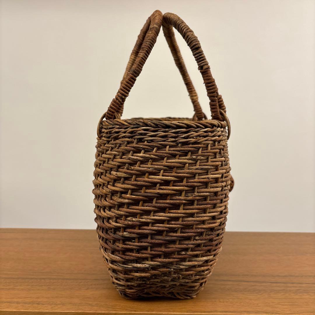 山形産　あけびかご　籠　かご　バスケット　カゴ　あけび蔓　バッグ　国産　花火