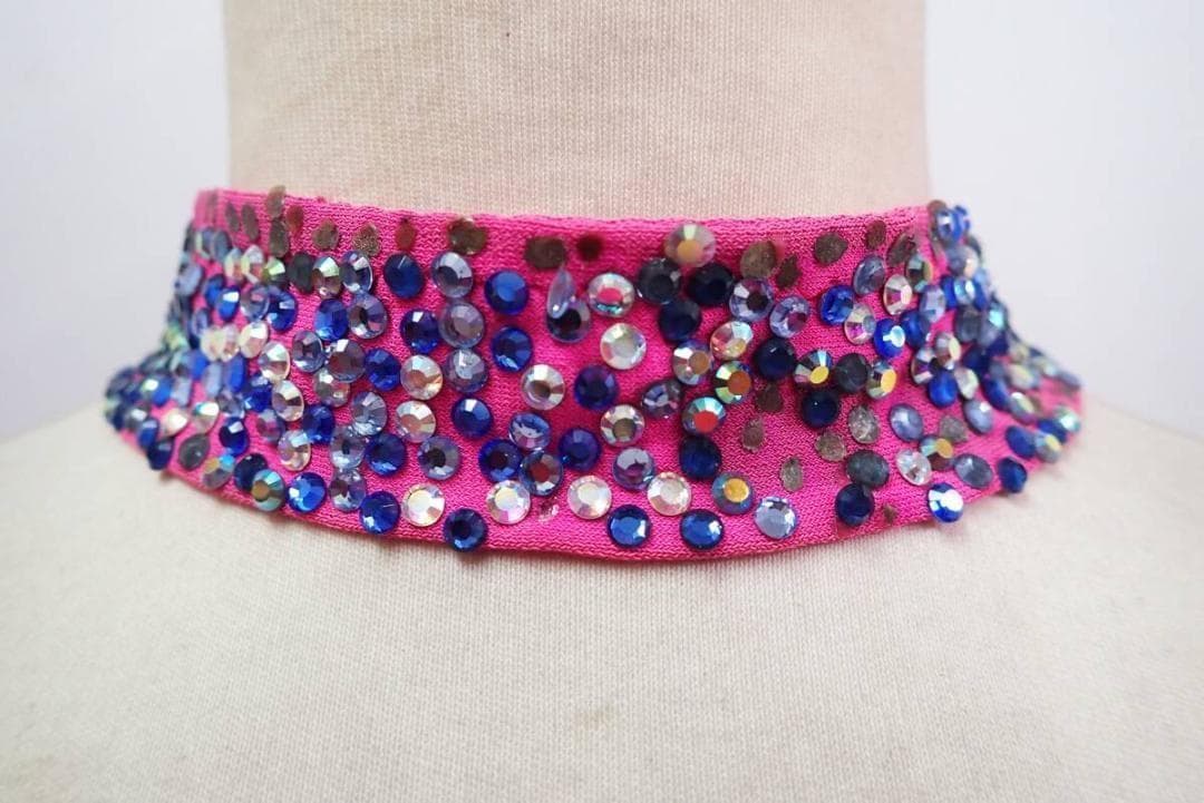 6364★凛舞チャコット★M/英国製/ピンク/スワロ/スタンダードドレス☆社交