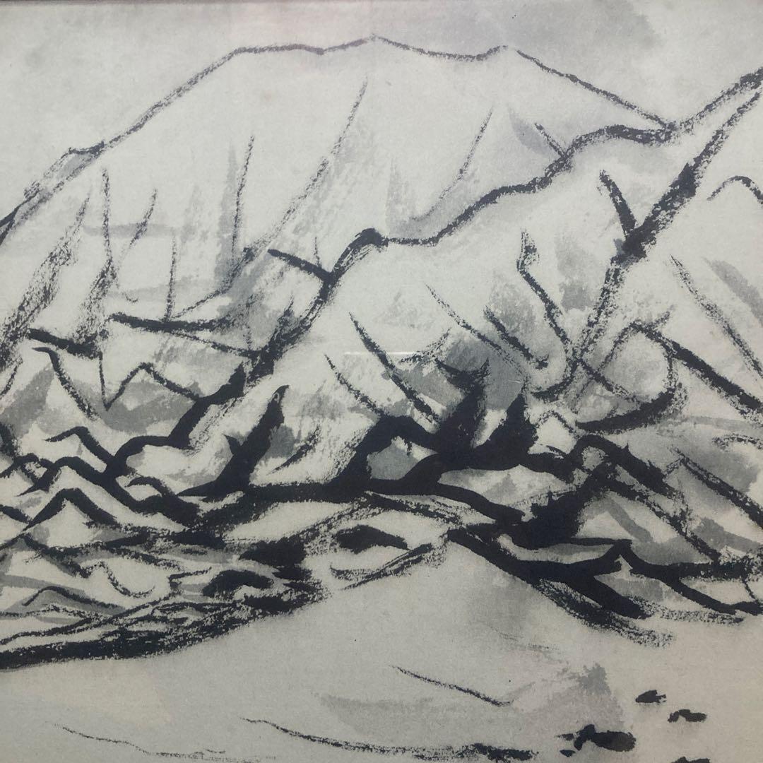 前田青邨「恵那山」「三日月」2点セット工芸画32×41額47.5×56.6cm￼