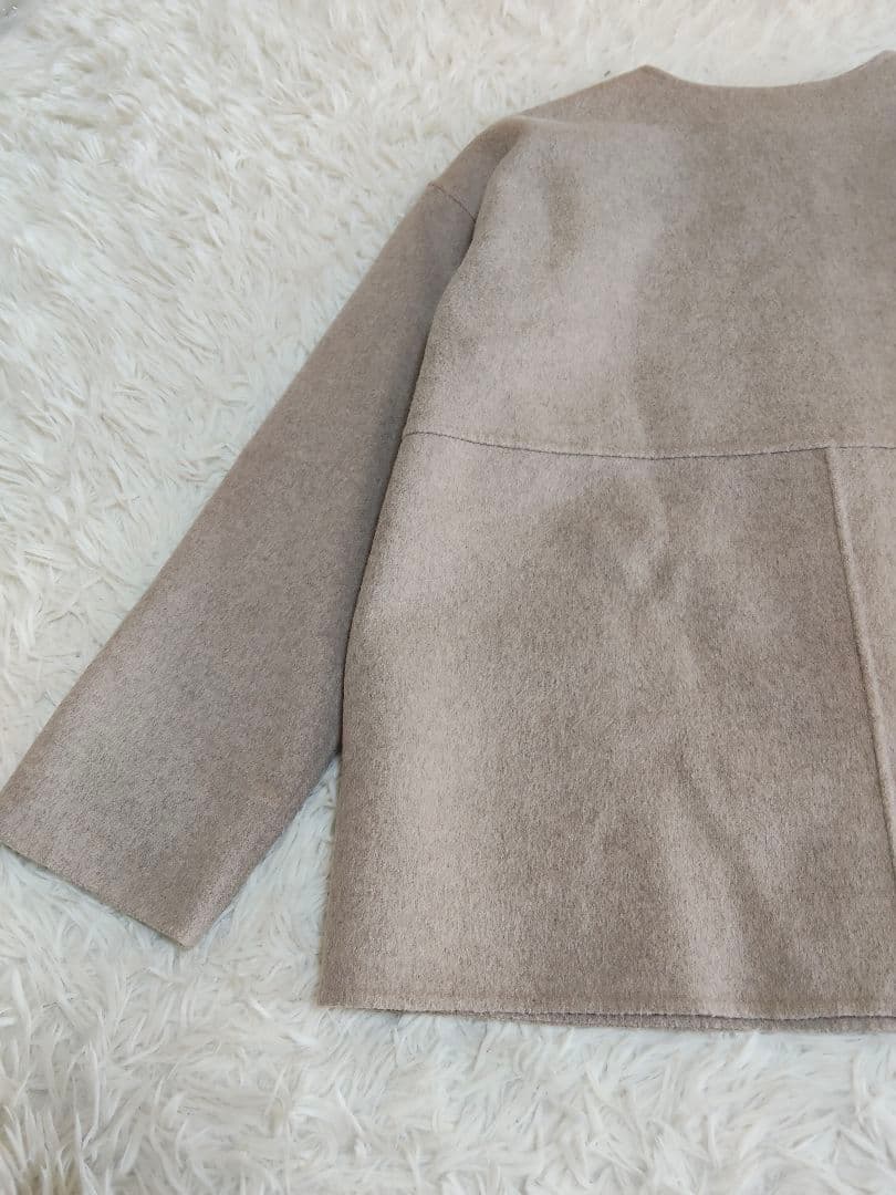 ★PA★インデヴィ　ハミルトンウールリバーノーカラーショートコート
