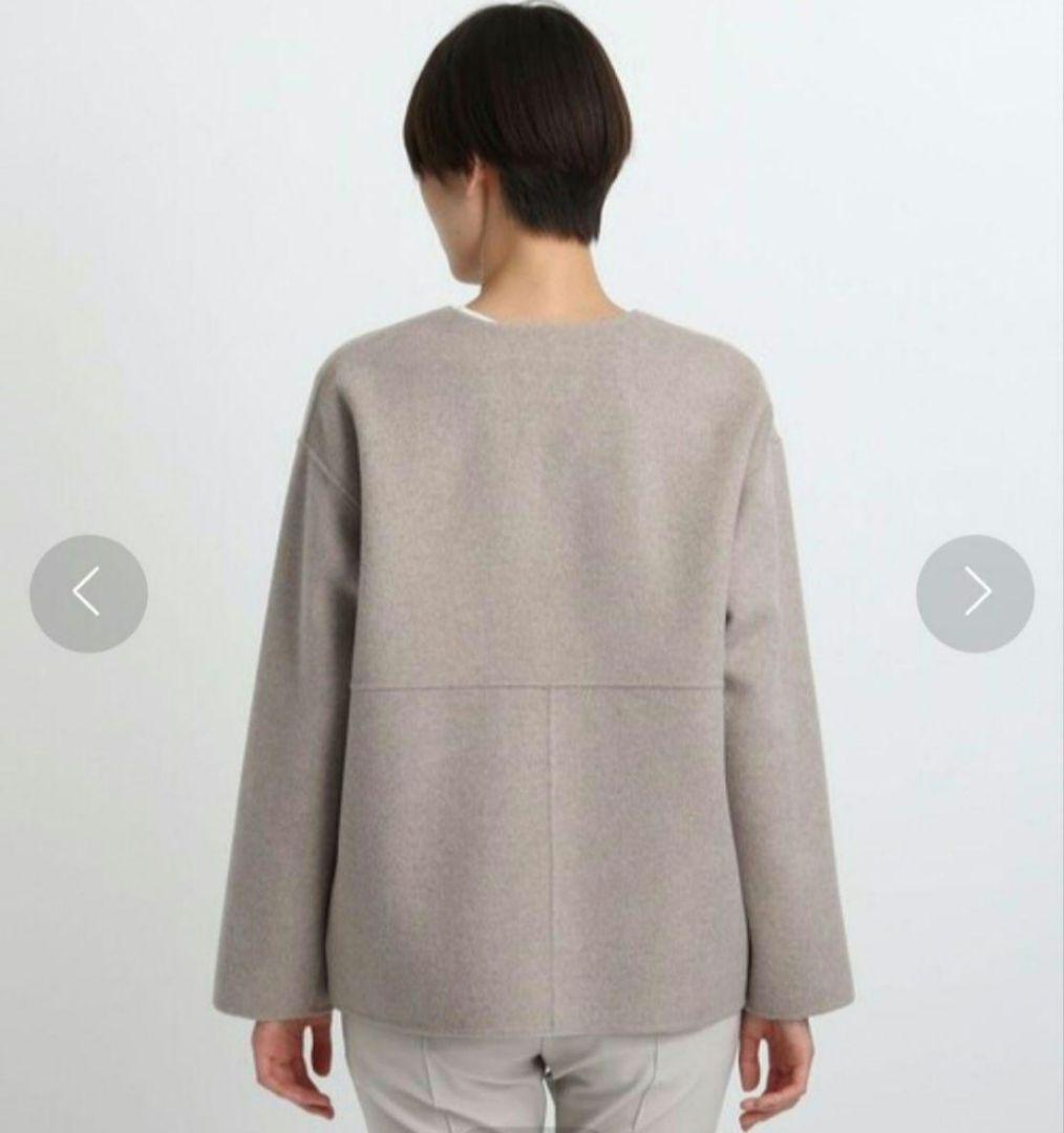 ★PA★インデヴィ　ハミルトンウールリバーノーカラーショートコート