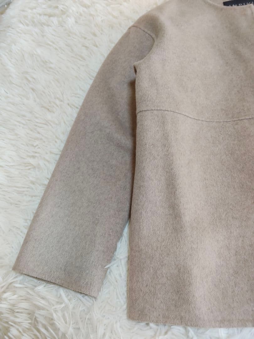 ★PA★インデヴィ　ハミルトンウールリバーノーカラーショートコート