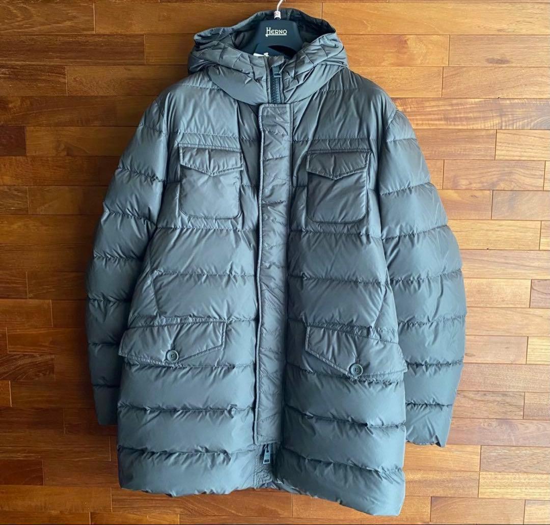 新品　未使用【HERNO】ヘルノ 4ポケット ダウンコート グレー サイズ52