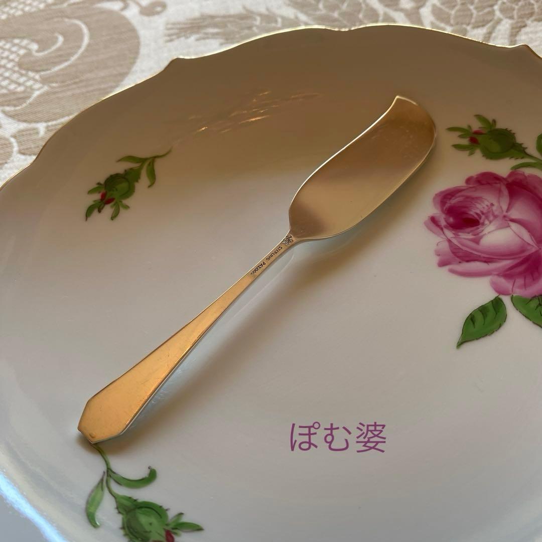 【Whiting／マダムジュメル】純銀 バターナイフ３本＋ブイヨンスプーン１本