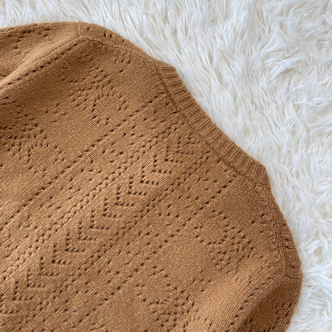 極美品 セリーヌ トリオンフ編み ウール カシミヤ シルク カーディガン