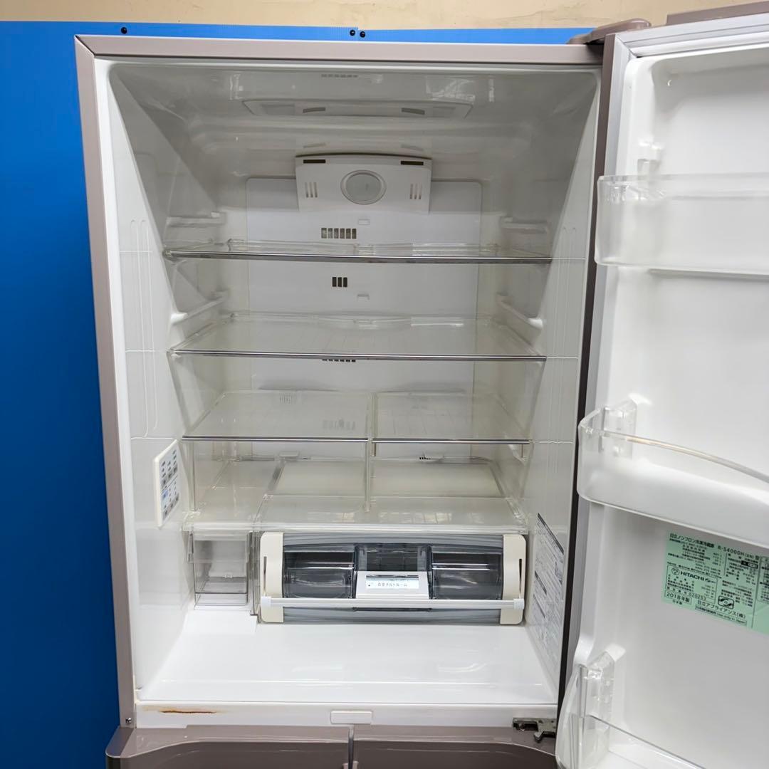 704 大型冷蔵庫　ガラストップ　5ドア　400L強 右開き　自動製氷機付　美品