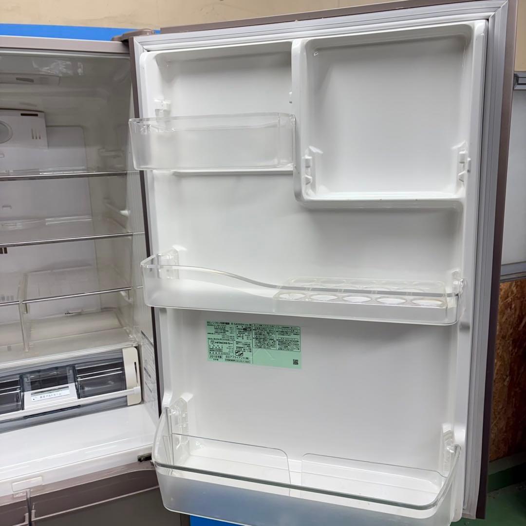 704 大型冷蔵庫　ガラストップ　5ドア　400L強 右開き　自動製氷機付　美品