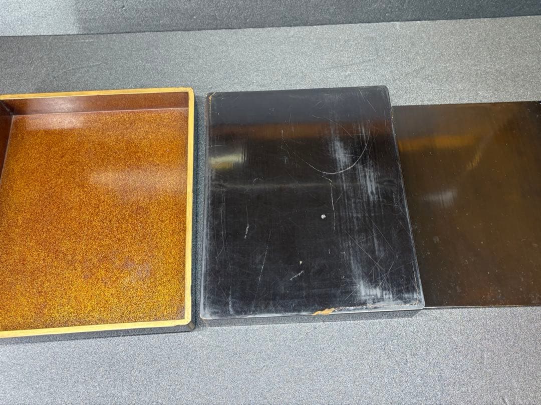 【時代物】金彩細密花蒔絵 硯箱 内梨地 木胎漆器 骨董 共箱付