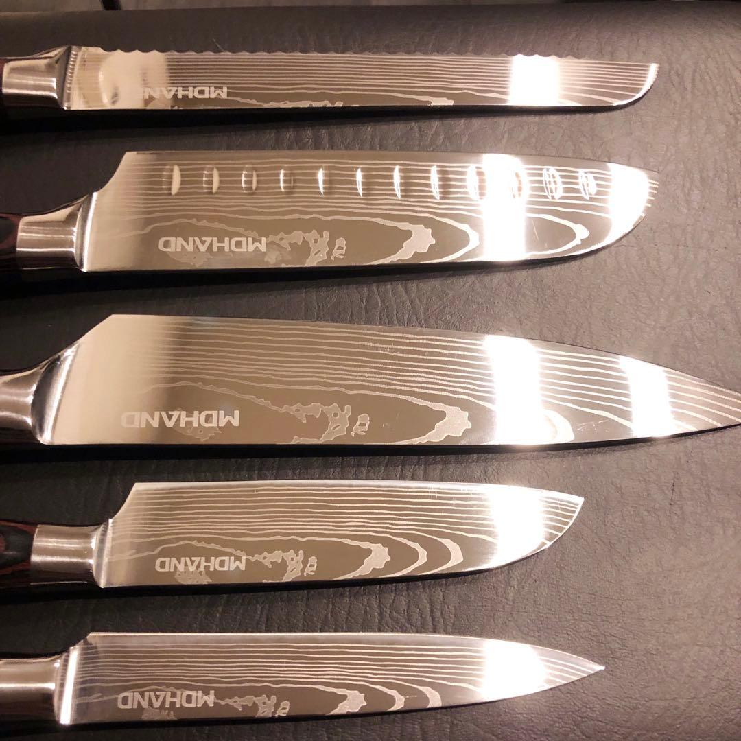 未使用　三徳包丁　シェフナイフ　ダマスカス　包丁　5本セット