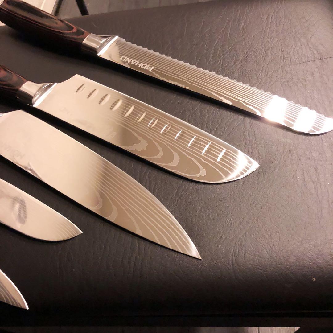 未使用　三徳包丁　シェフナイフ　ダマスカス　包丁　5本セット