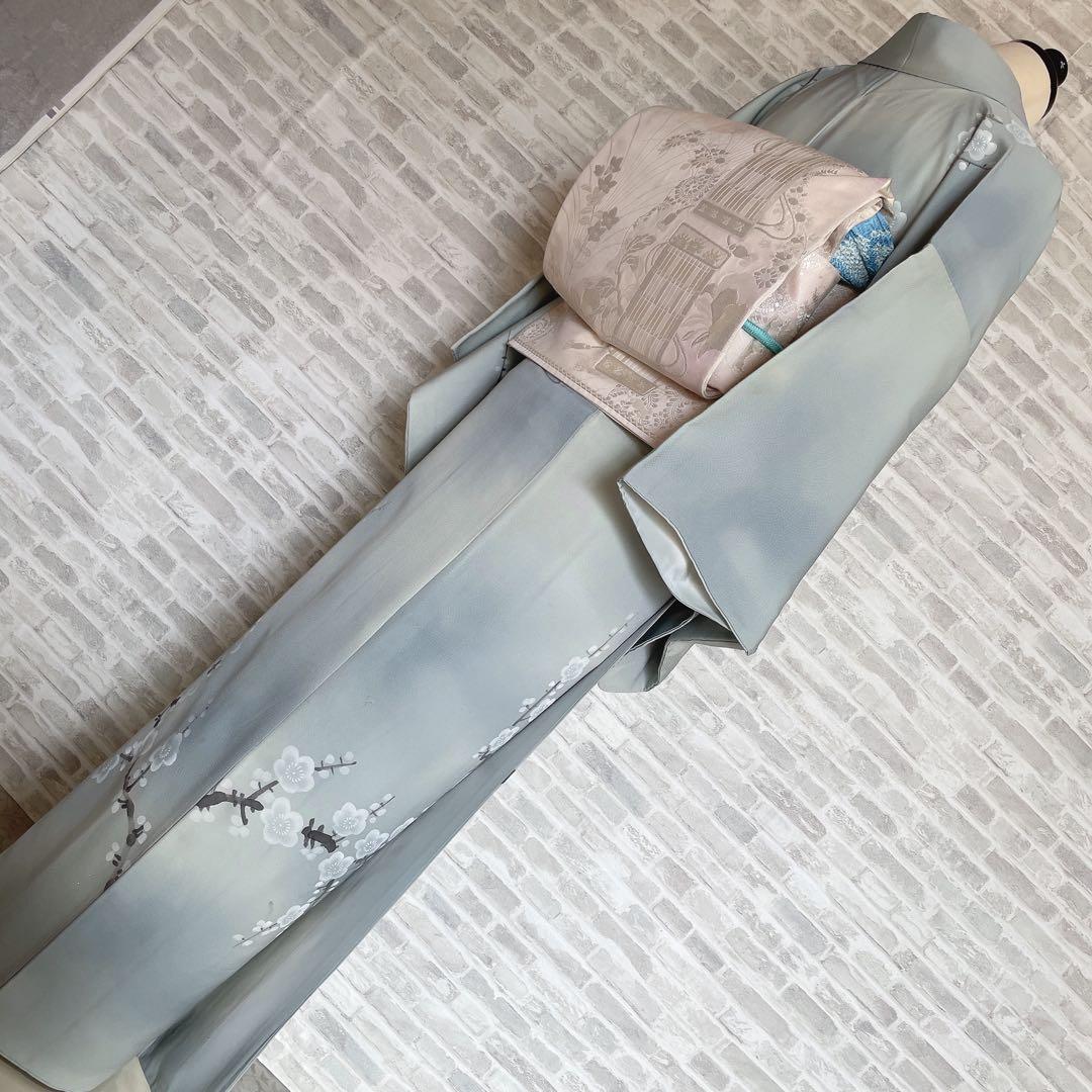 訪問着　フルセット　桜の木　手書き　手刺繍　着物　H2