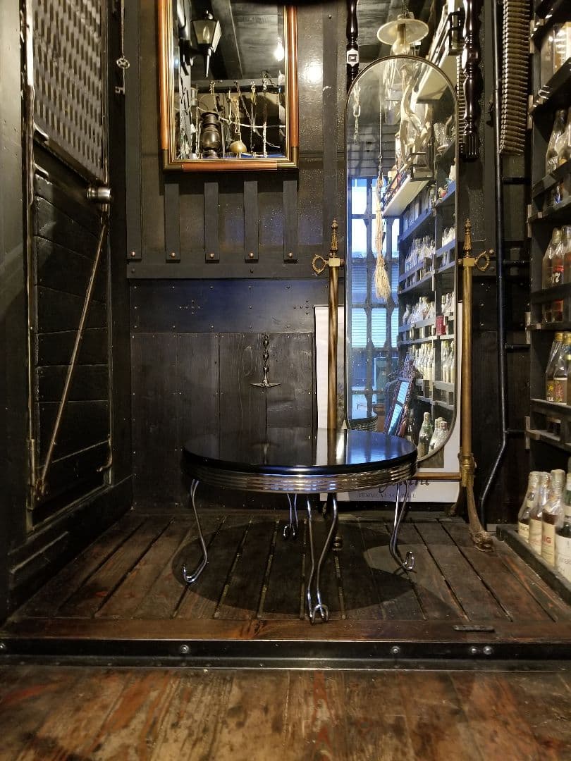 スペースエイジ　メタル　ダイナー　インダストリアル　ブラック　サイド　テーブル