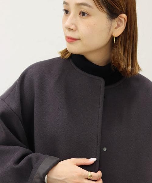 良品 ジャーナルスタンダード スーパー140ビーバーノーカラーショートコート