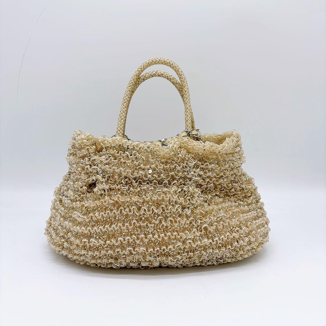 美品 アンテプリマ ワイヤーバッグ 2way チェーン ショルダー ベージュ系