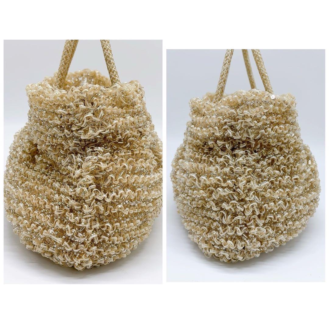 美品 アンテプリマ ワイヤーバッグ 2way チェーン ショルダー ベージュ系