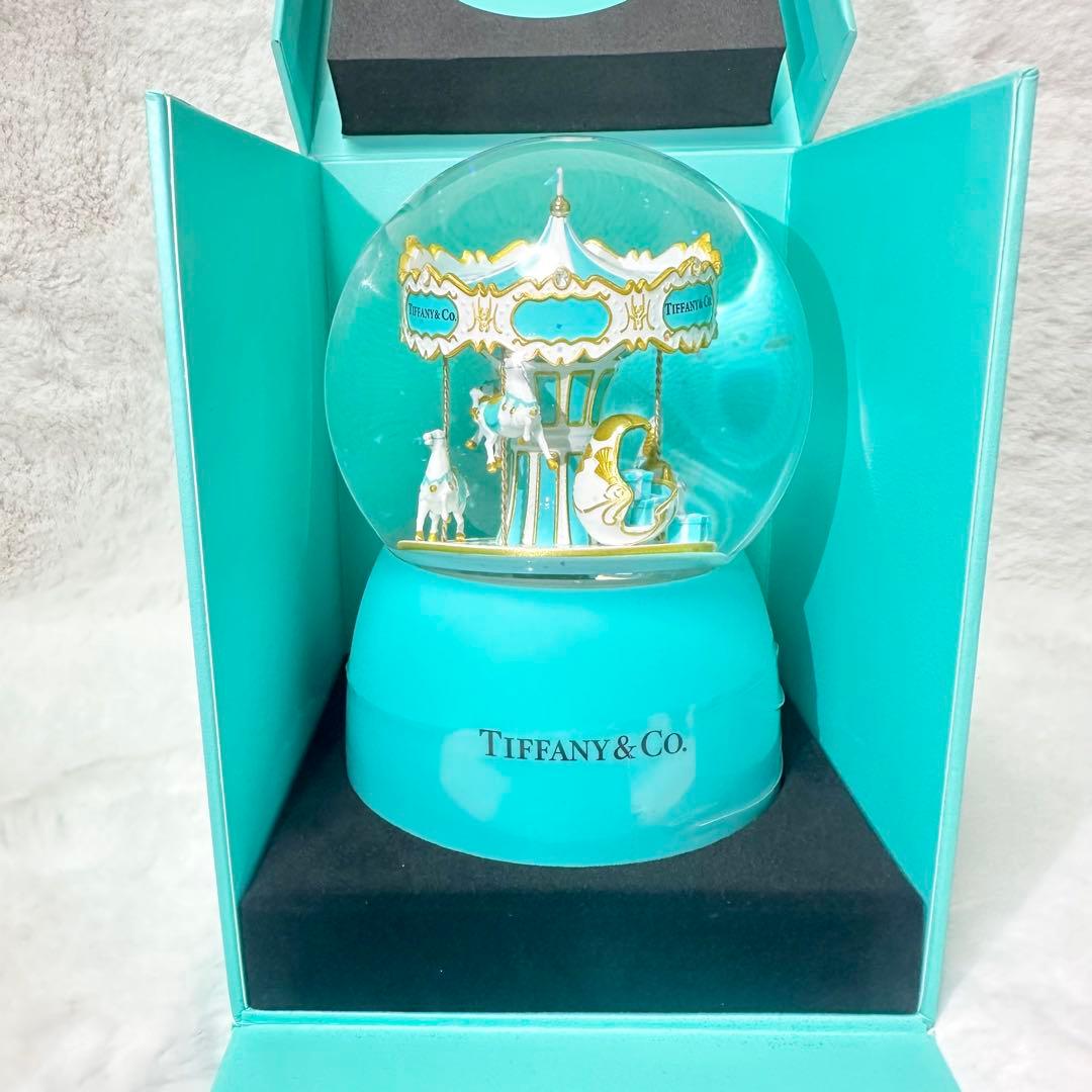 【新品・非売品】希少　ティファニー メリーゴーランド オルゴール　スノードーム