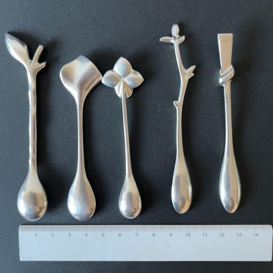 blue leaves 植物モチーフ スプーン5本セット　マットシルバー