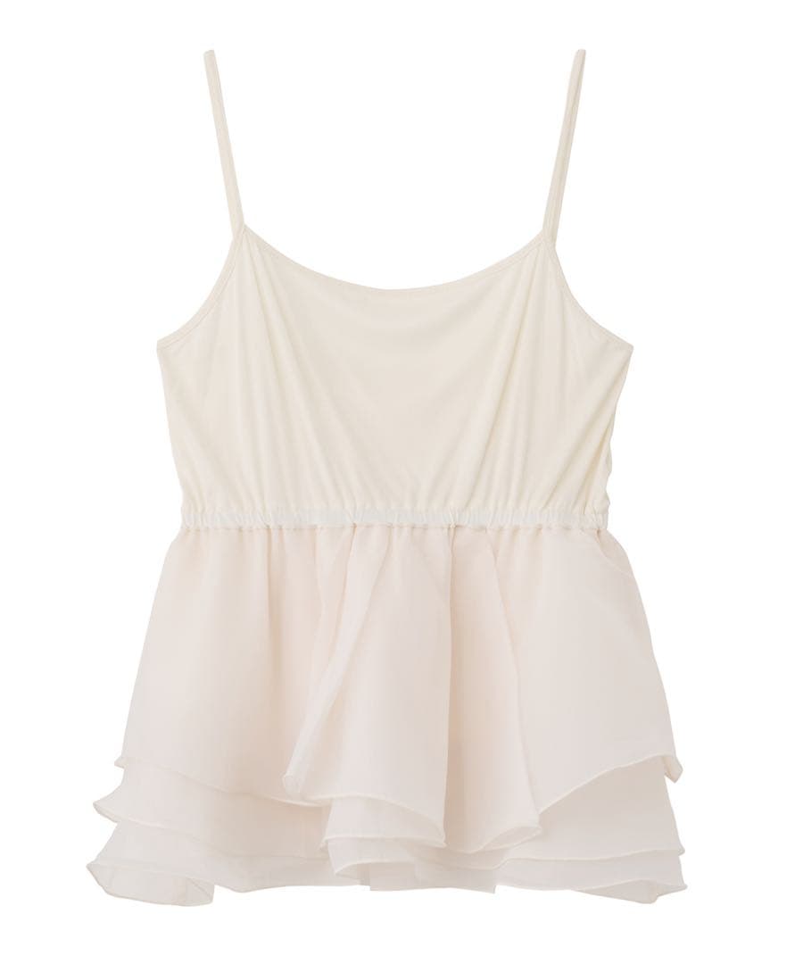 ♡完売商品♡COCO DEAL ペプラムブラウスレイヤードニット アイボリー