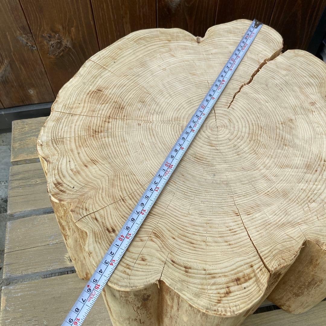 檜　スツール　特大　一点物　インテリア　ディスプレイ　ローテーブル　丸太　切り株