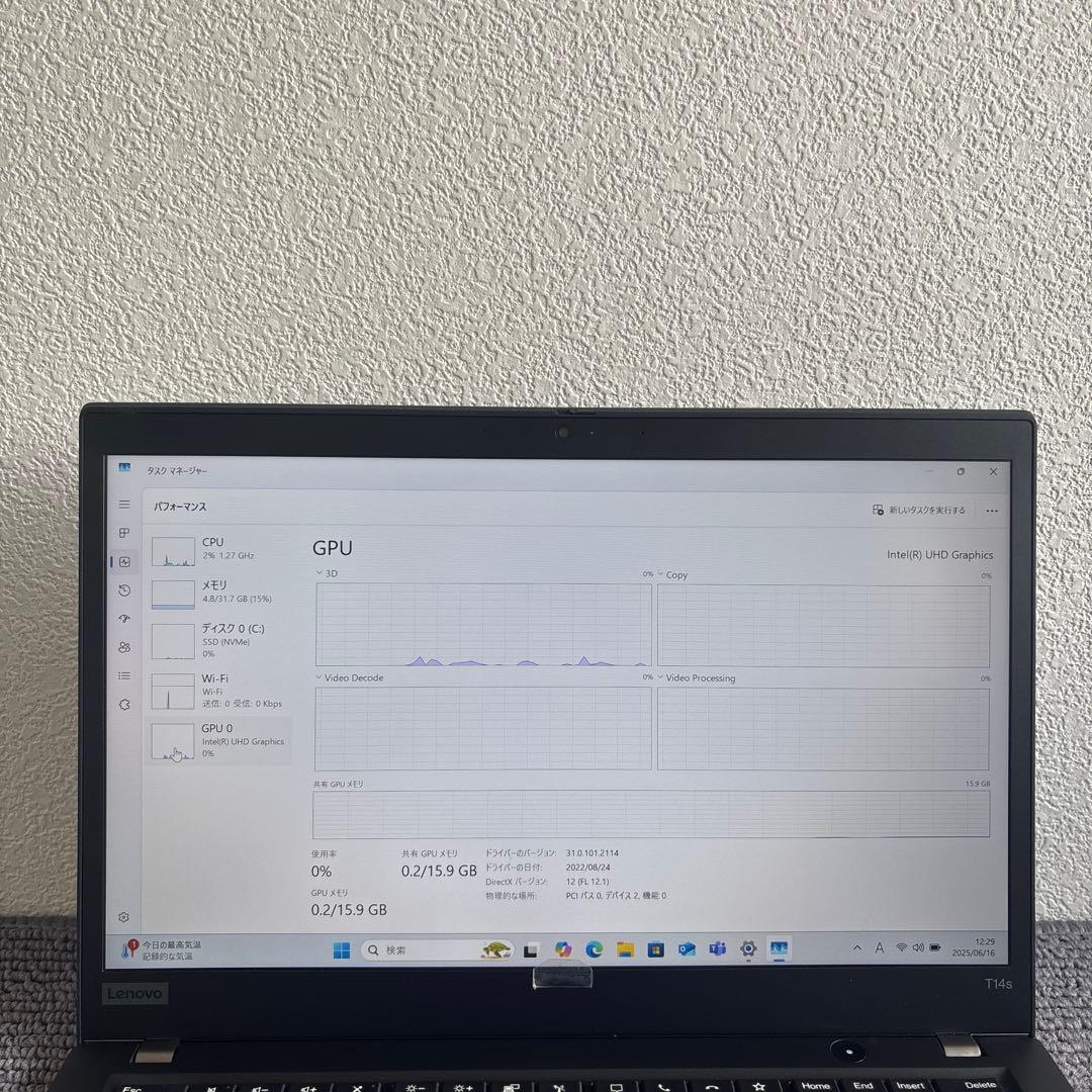 lenovo thinkpad T14s i7-10610U メモリ32GB