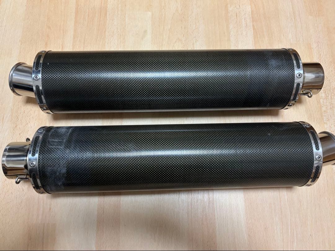 OVER マフラー 汎用 Φ60.5 カーボン 2本出し