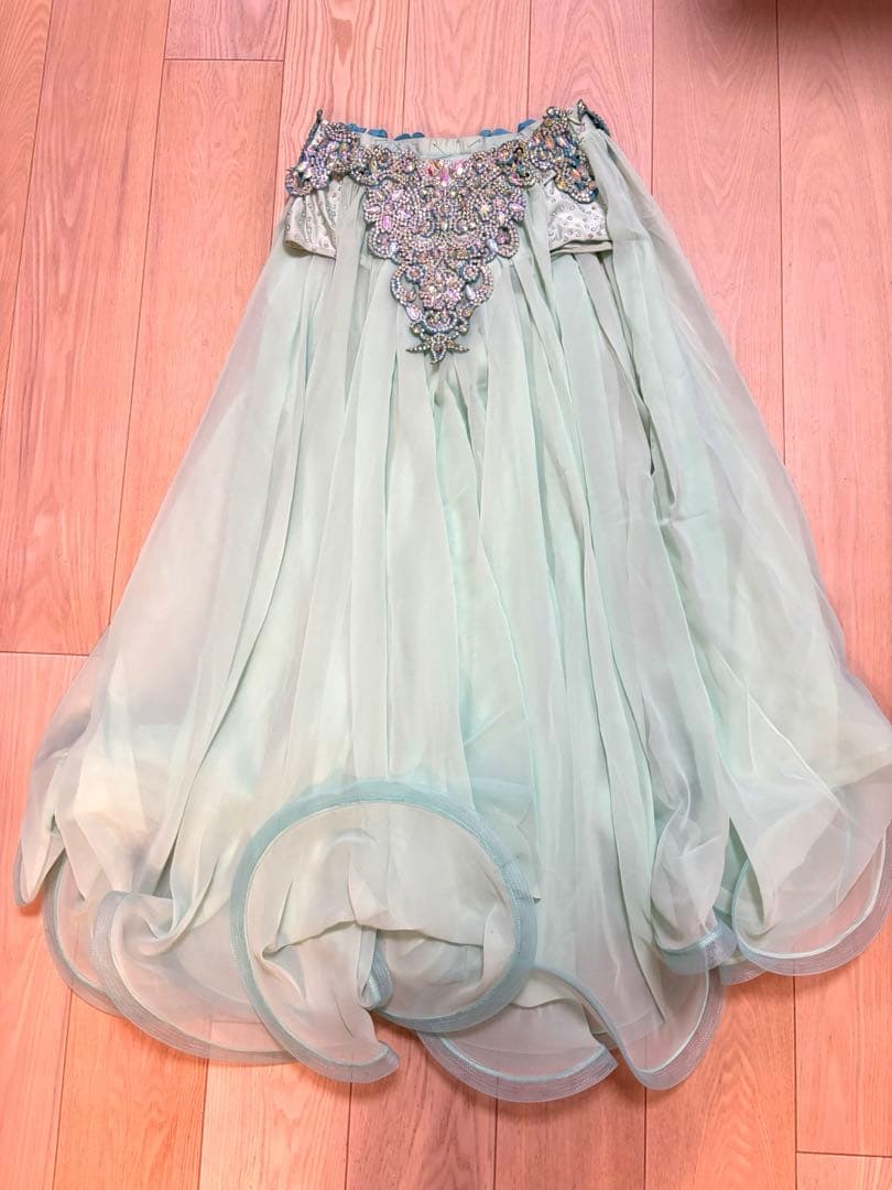 ベリーダンス　ミントグリーン衣装 2点セット