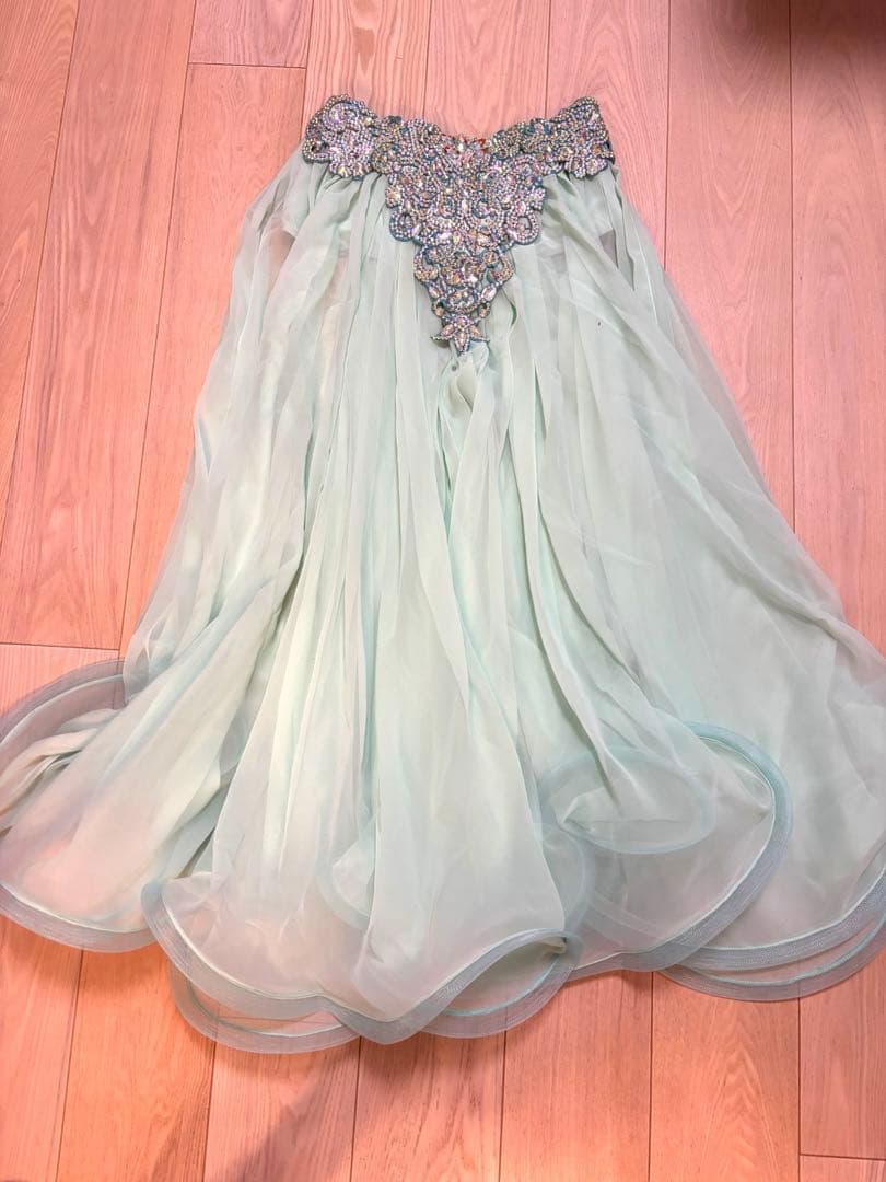 ベリーダンス　ミントグリーン衣装 2点セット