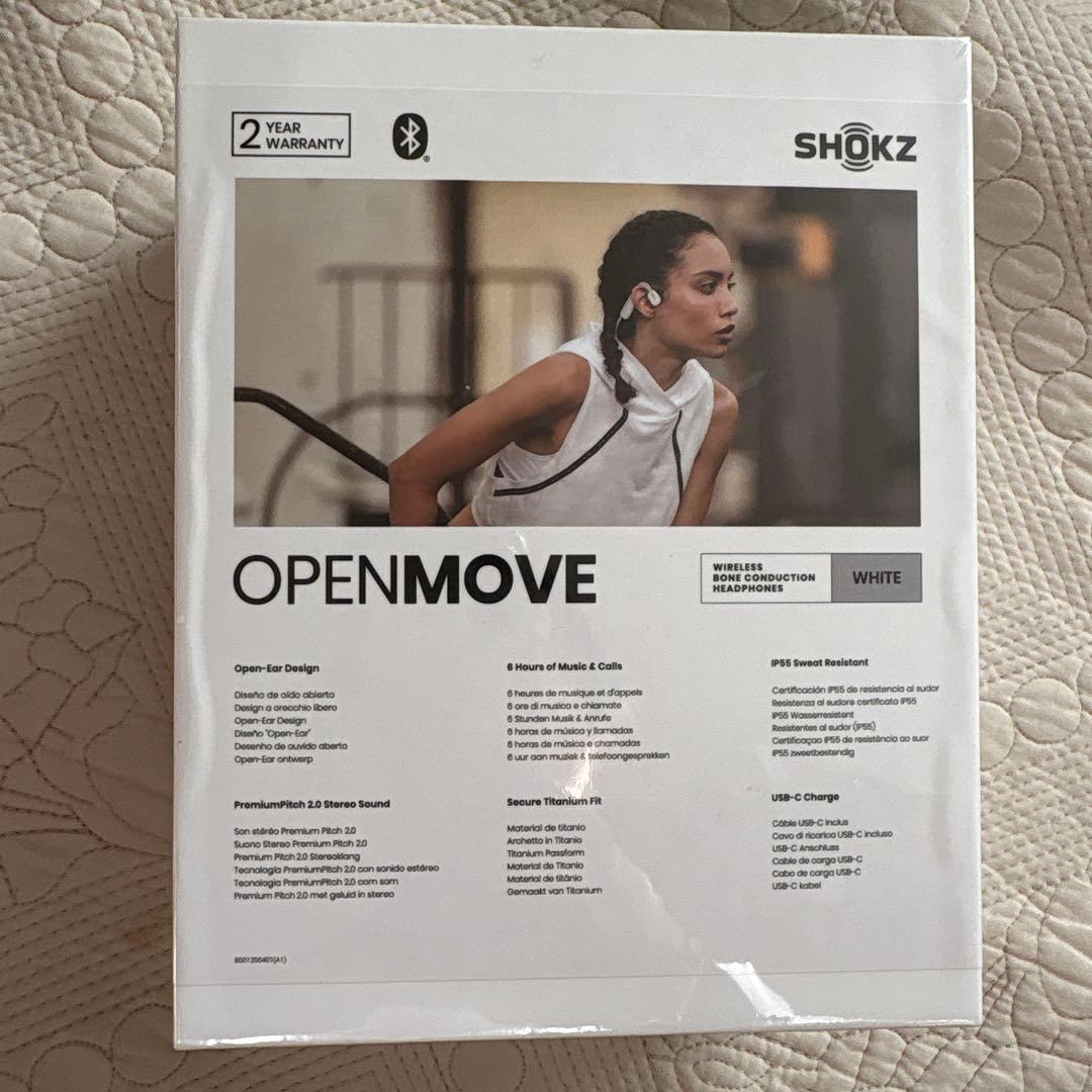 SHOKZ OPENMOVE 骨伝導イヤホン ホワイト