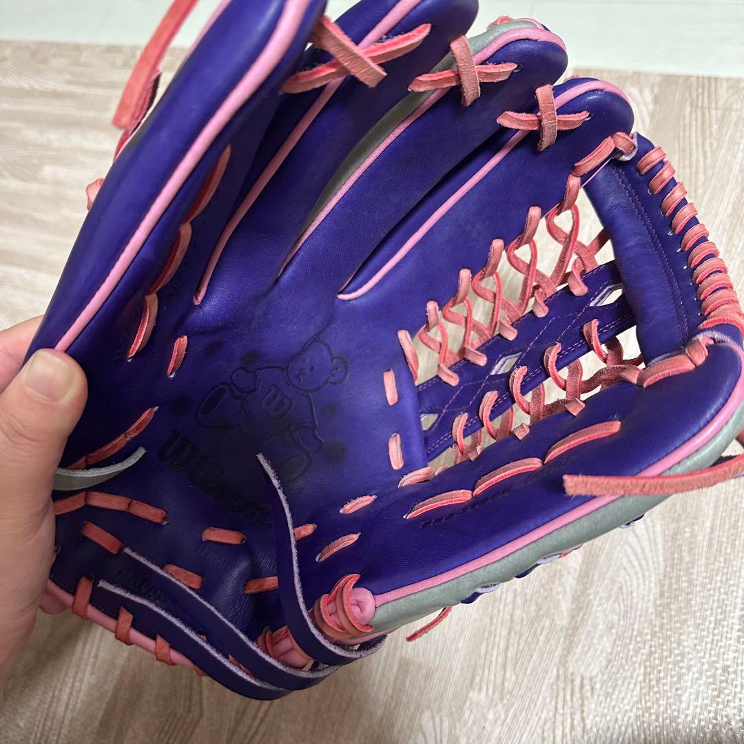 Wilson 軟式グローブ 紫/ピンク　左利き