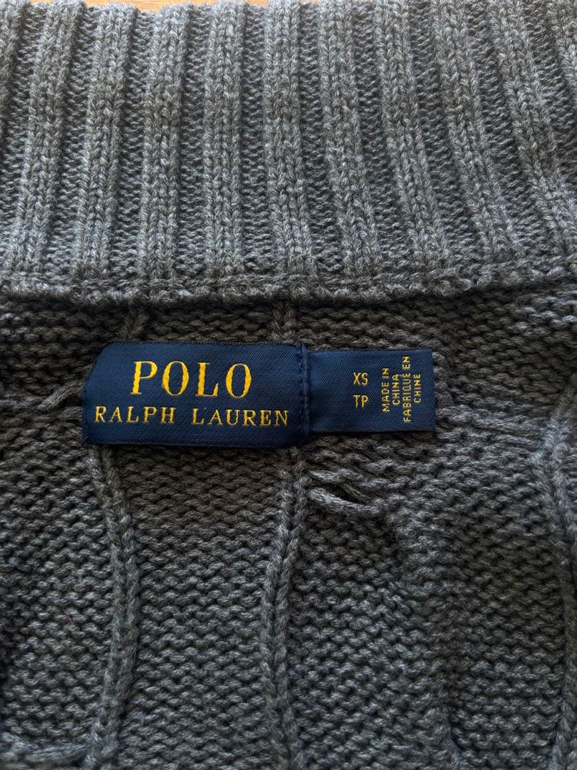 Polo Ralph Lauren グレー ケーブルニット カーディガン XS