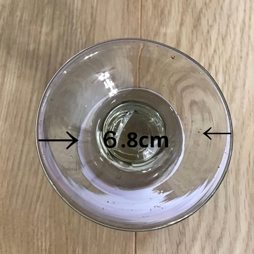 アンティーク　明治〜大正　手吹き　ガラス　厚底　3色氷コップ　赤ふち　氷水