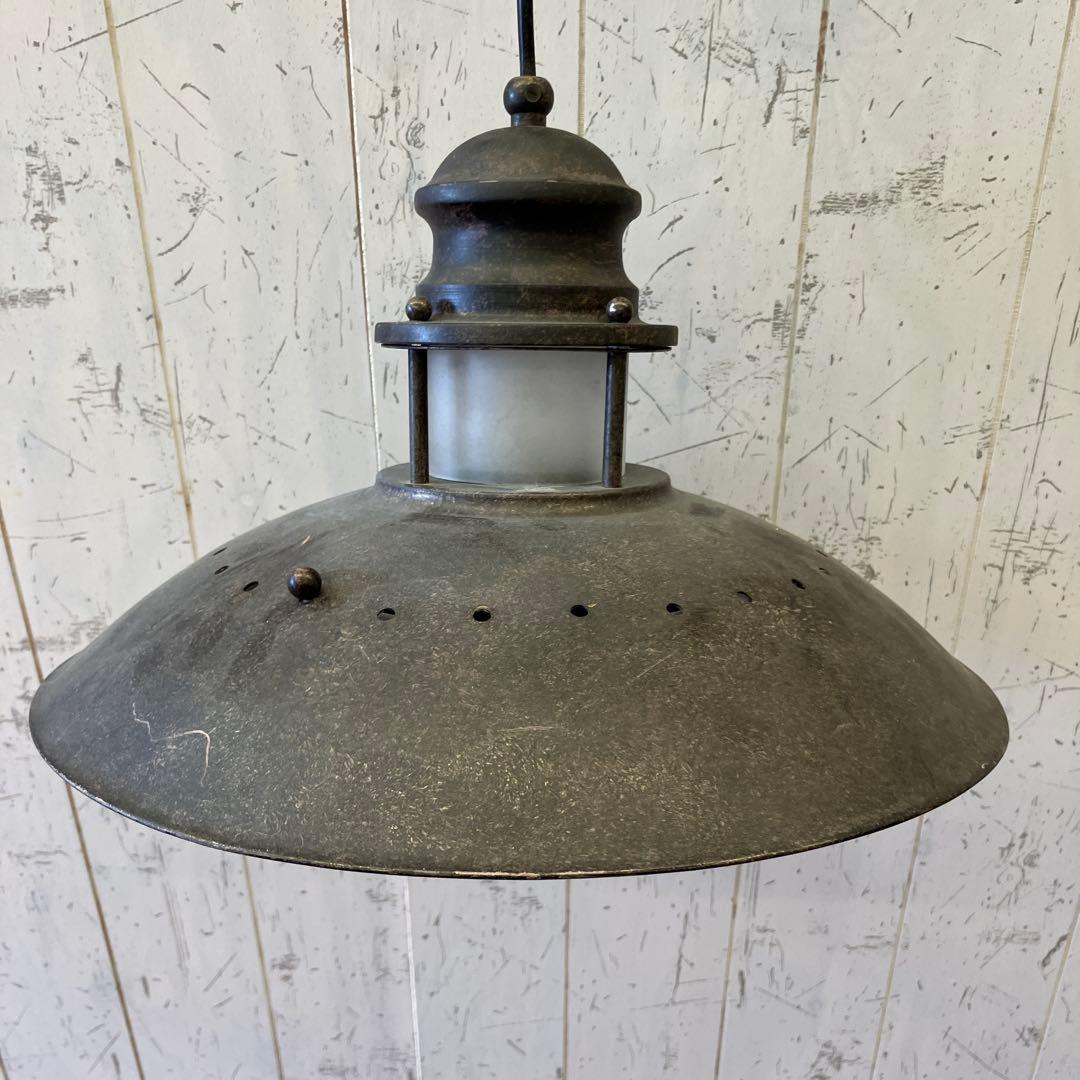 アンティーク インダストリアル 工業風ペンダントライト アイアンフレーム 古道具