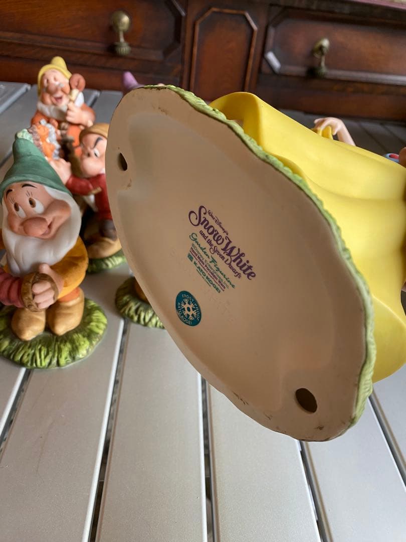 白雪姫と七人の小人　フィギュア　陶器　置物　ガーデンオーナメント　ディズニー