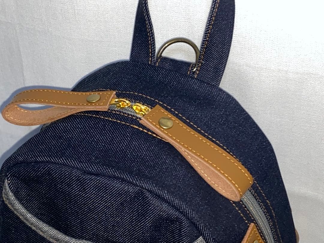 男女兼用☆岡山デニム☆ダックス☆ステンシル♪リュックorワンショルダーバッグ