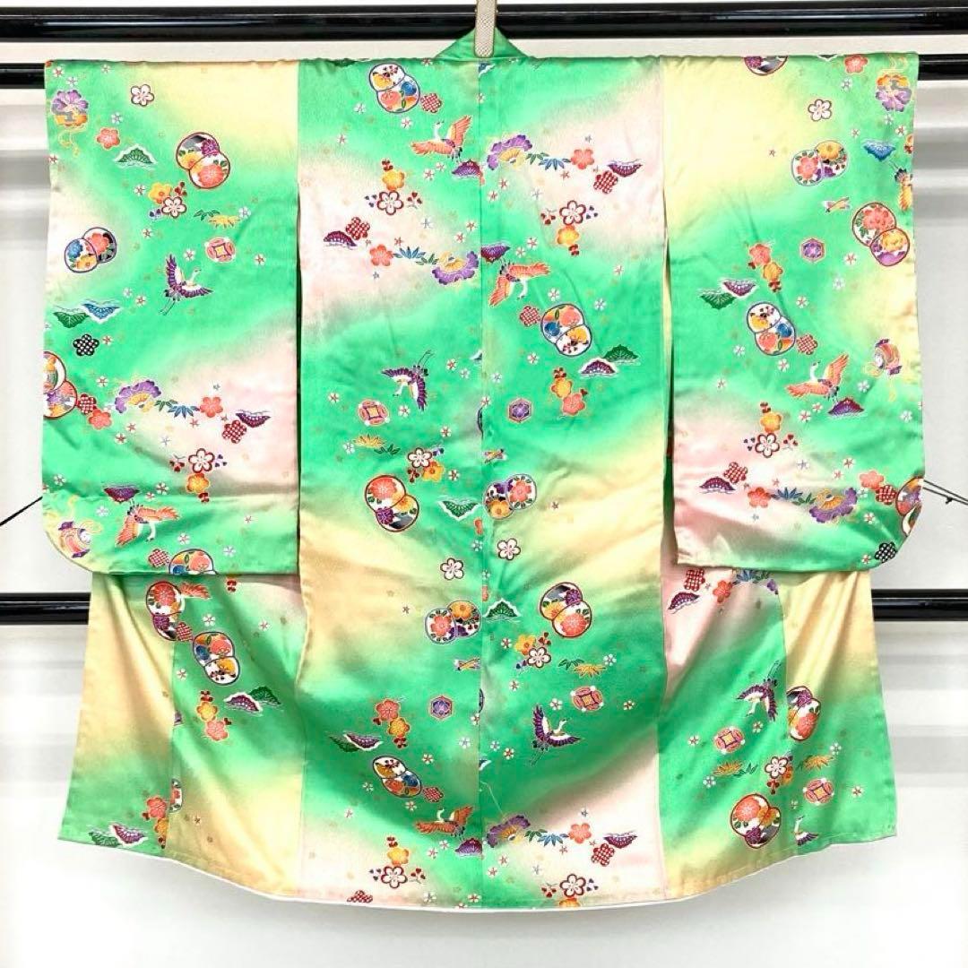 【着物と帯 時流】O2456ys◇七五三 3才女の子着物&被布コート正絹 未使用