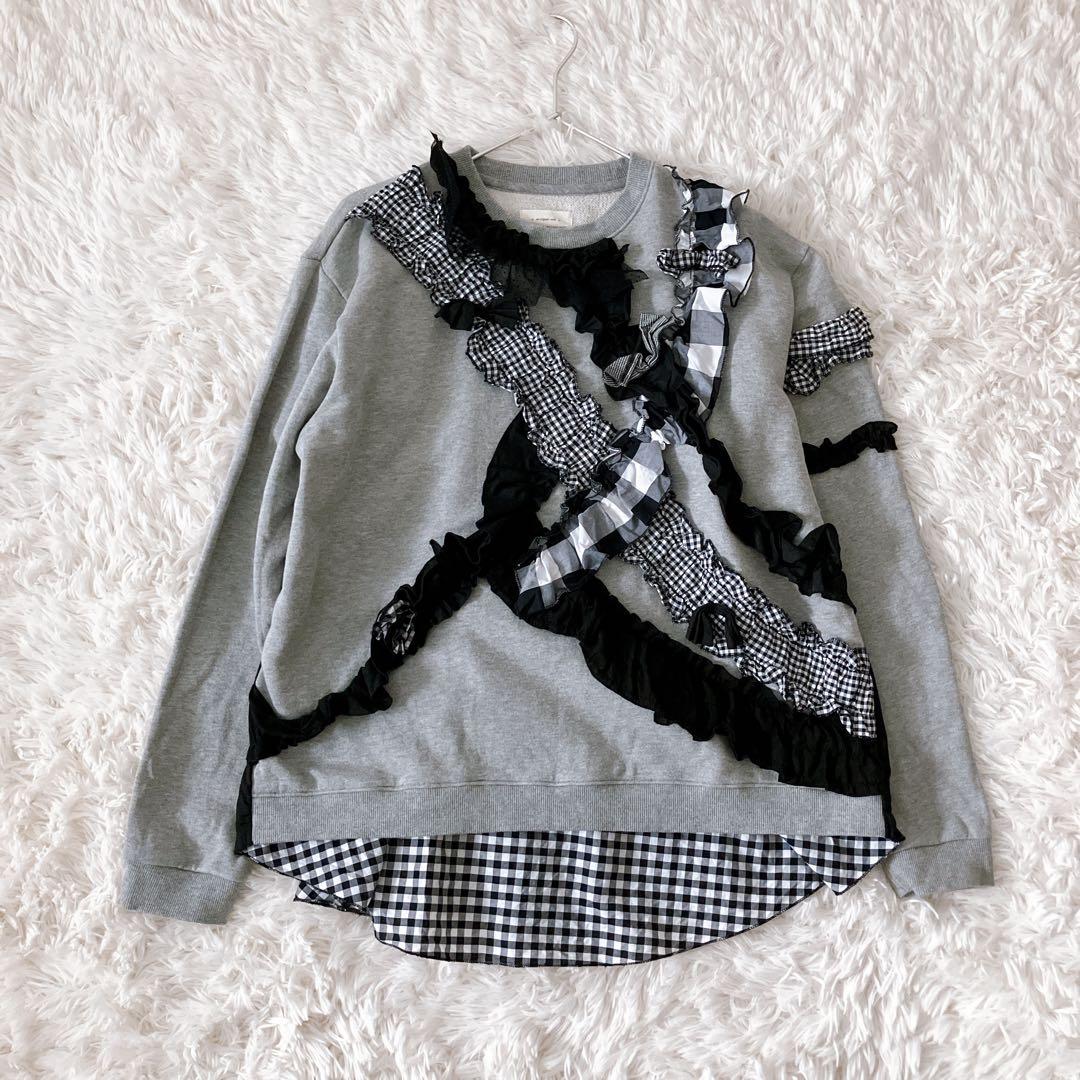 BEAMS BOY TORI-TO 別注 リボン スウェット シャツ グレー