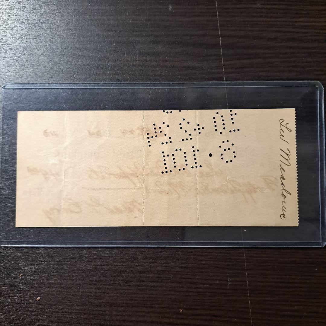 マックス・キャリー　直筆サイン　1934年　小切手　MLB 野球殿堂　HOF