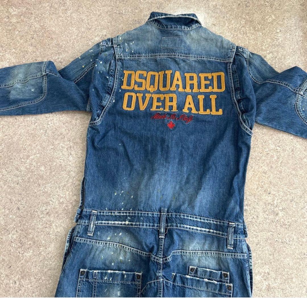 DSQUARED２　オーバーオール　サイズ44　デニム　ダメージ加工　長袖