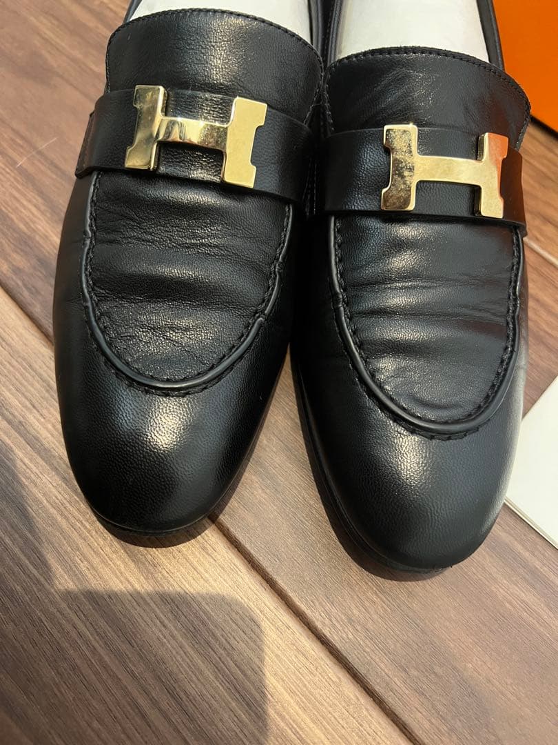 HERMES モカシンパリ 37 ローファー