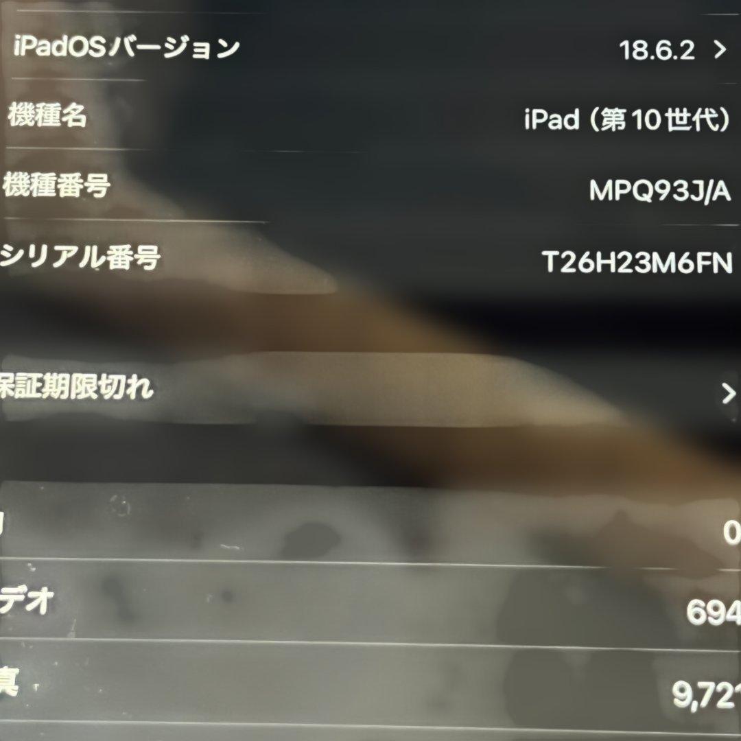 Apple iPad（第10世代）10.2インチ MPQ93J/A 本体 ブルー