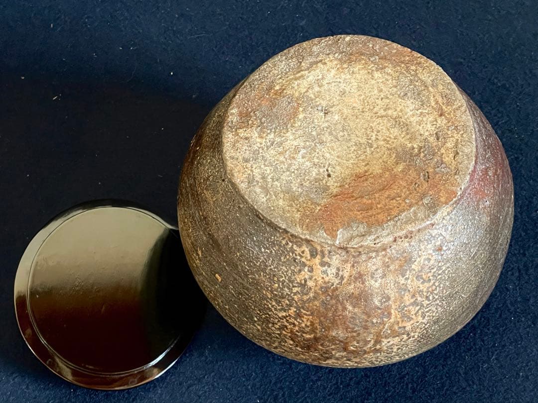 割引❣️『母』 古備前 水指 胡麻窯変 塗り蓋 金継ぎ 備前焼 茶道具 （B）