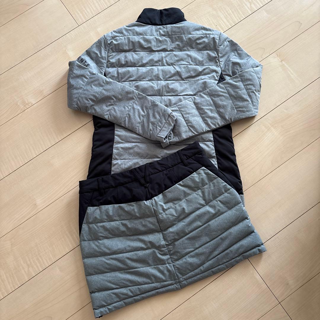 デサント　ゴルフ　中綿　ジャケット　ダウンスカート　2点セット　L グレー黒