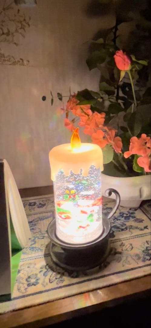 クリスマス装飾 サンタとツリー雪だるま　乾電池式ライトアップ