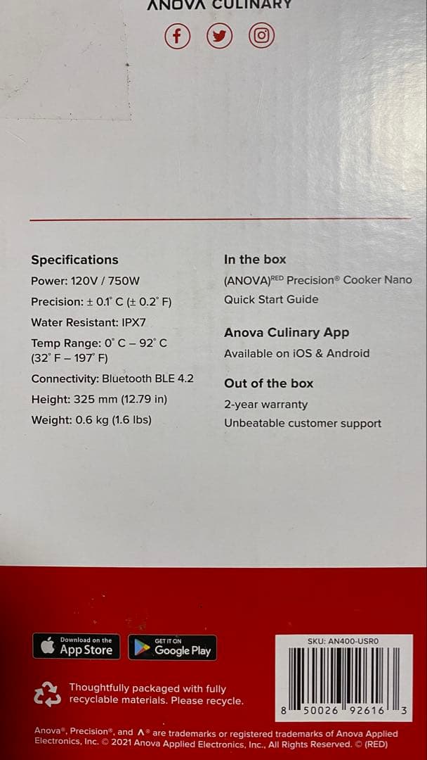 ANOVA 低温調理器 チャーシュー 料理器具