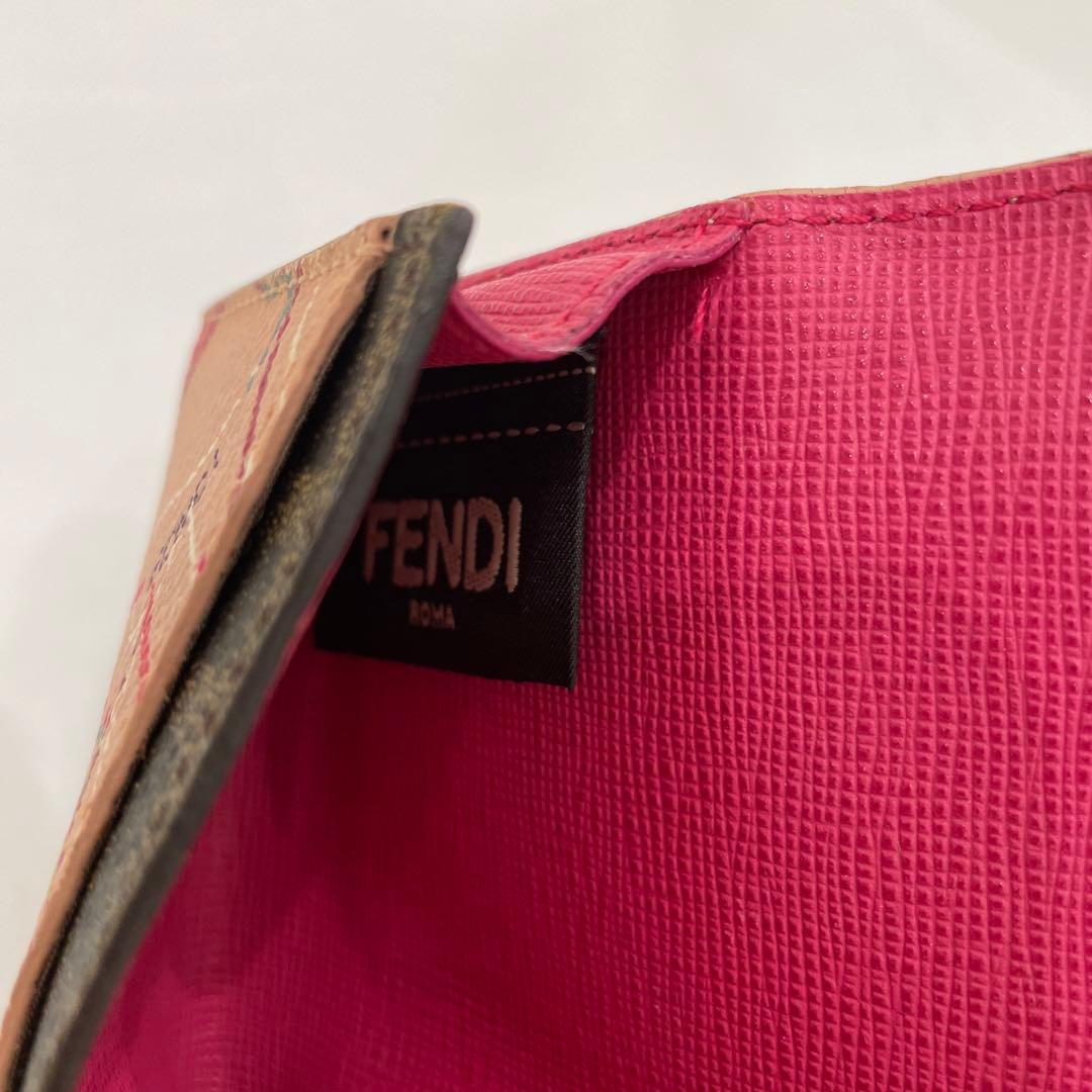 FENDI カードケース　鳥モチーフ　美品　ピンク/ベージュ