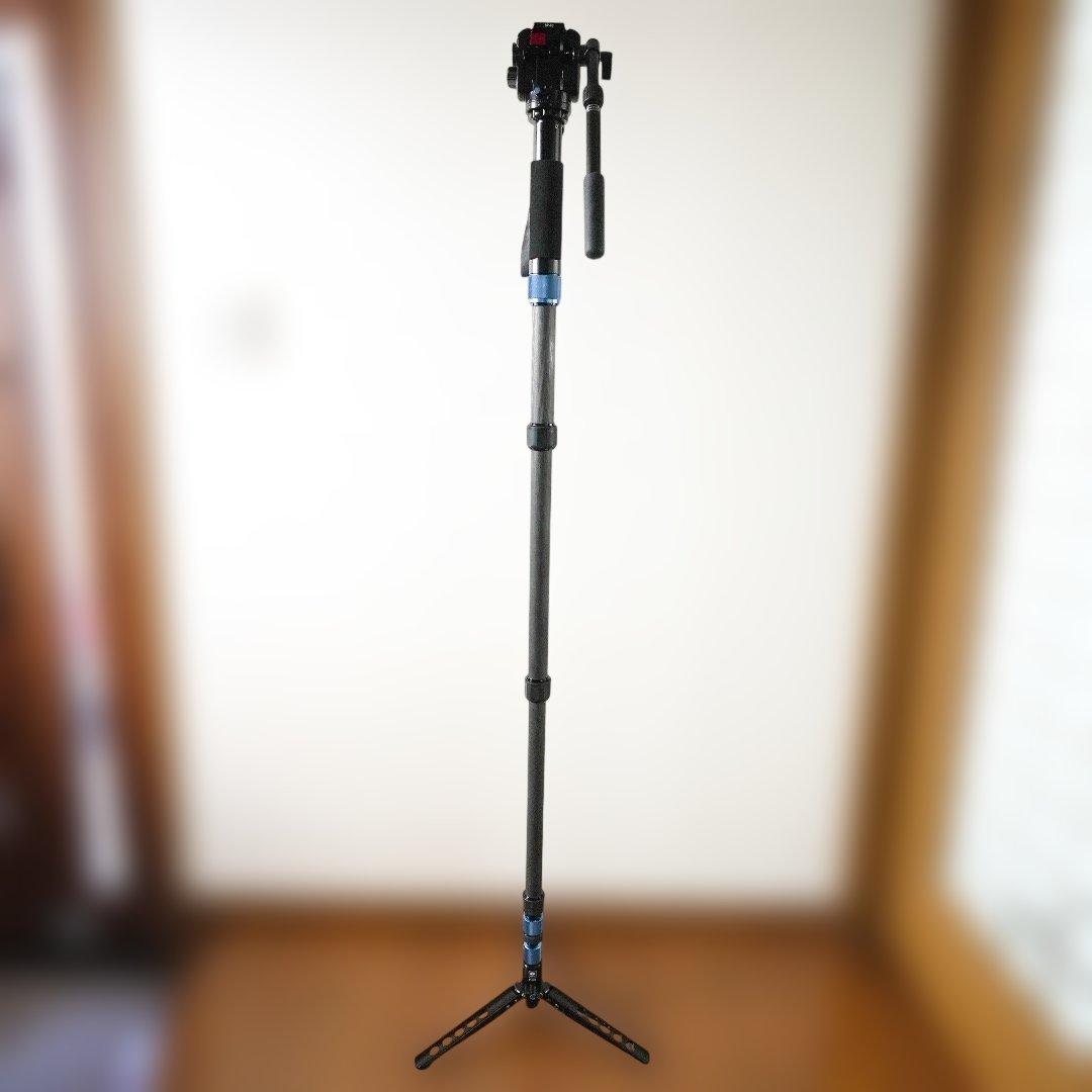 【未使用】SIRUI 自立式カーボン4段一脚 ＋ビデオ油圧式雲台セット