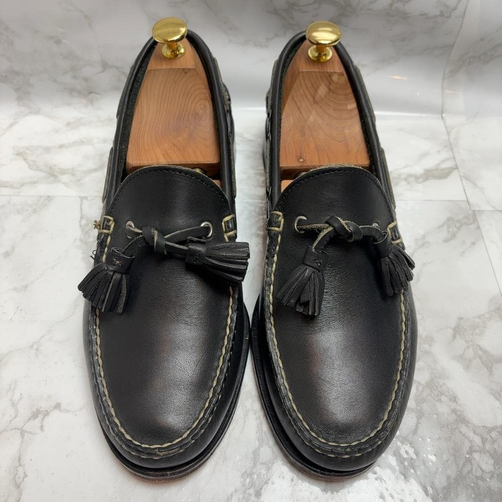 美品 USA製 RANCOURT&Co. タッセルモカシン ブラック 27-28