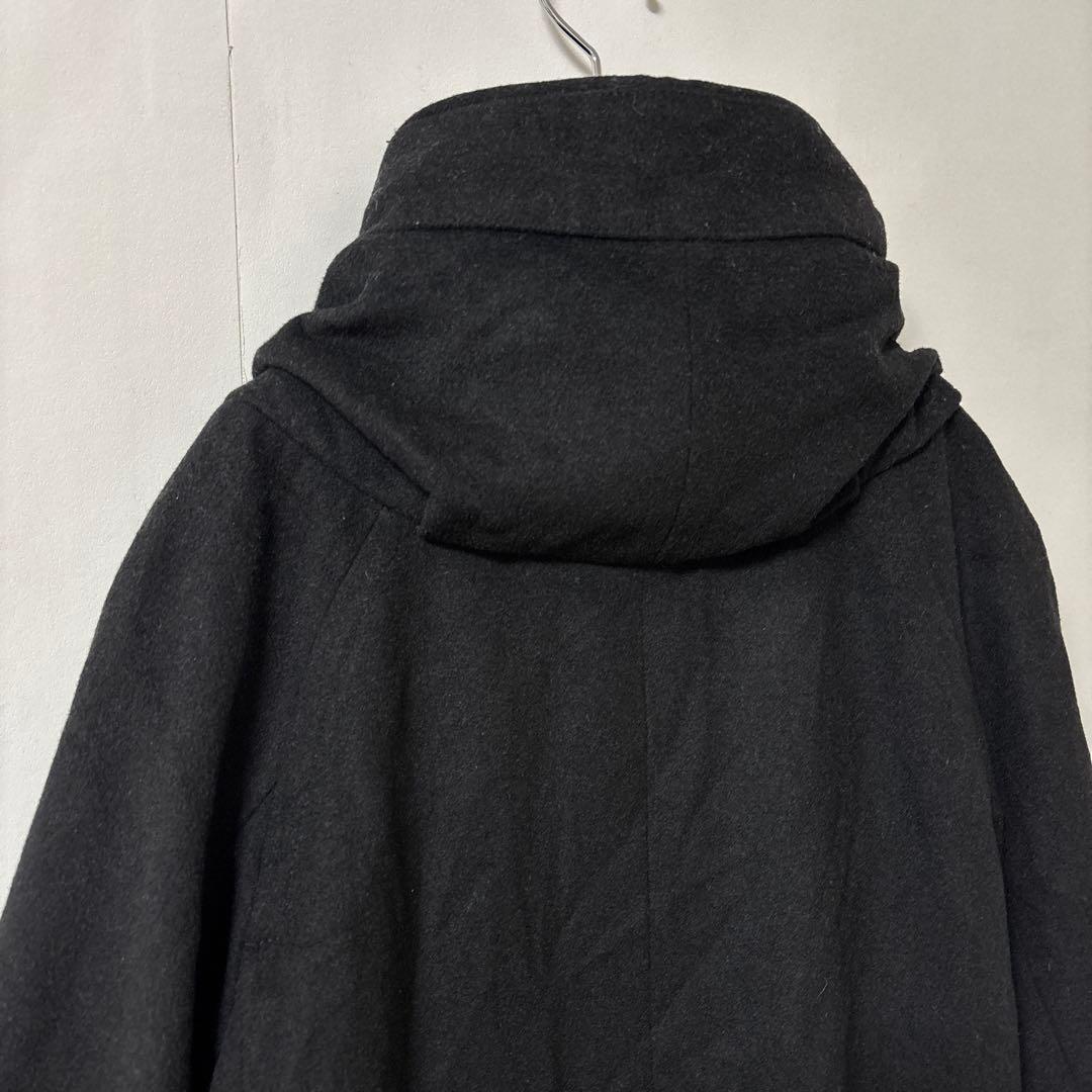 BEARDSLEY ビアズリー【Ｆ】膝丈コート ブラック フード ライナー 毛混